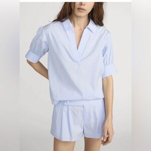 FRAME The V-neck Popover Top Size Small